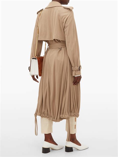 burberry drawstring-hem jersey trench coat in beige|burberry trench coat women.